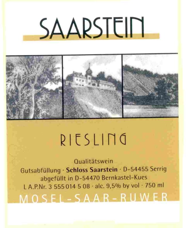 Schloss Saarstein Riesling QbA 2011 Front Label