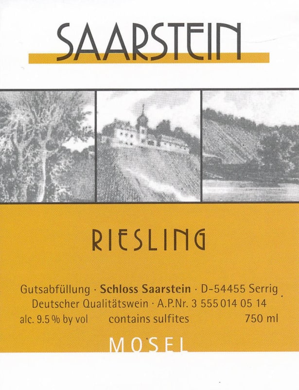 Schloss Saarstein Riesling QbA 2014 Front Label