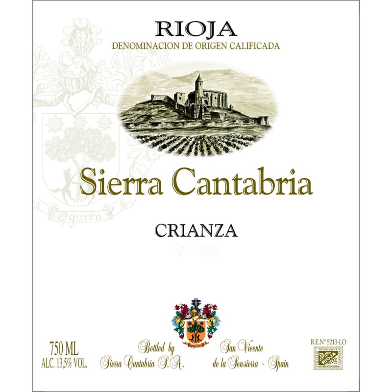 Sierra Cantabria Crianza 2012 Front Label