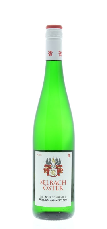 Selbach Oster Zeltinger Sonnenuhr Riesling Kabinett 2014 Front Bottle Shot