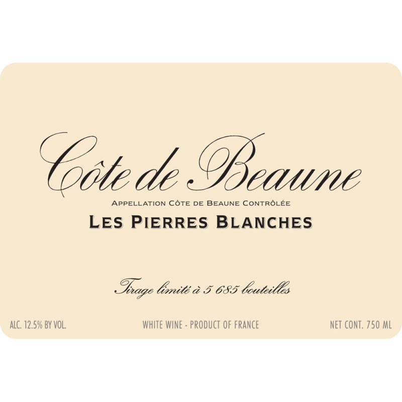 Domaine de la Vougeraie Cote de Beaune Les Pierres Blanches Blanc 2014 Front Label