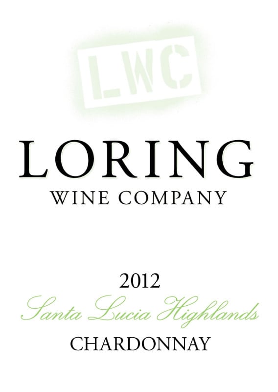 Loring Wine Company Santa Lucia Highlands Chardonnay 2012 Front Label