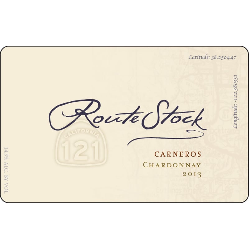RouteStock Route 121 Carneros Chardonnay 2013 Front Label