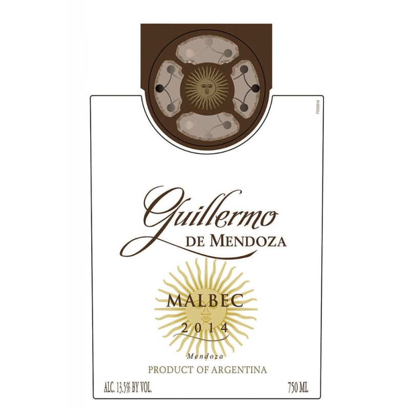 Guillermo de Mendoza Malbec (OU Kosher) 2014 Front Label