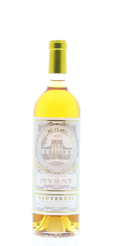 Chateau de Myrat Sauternes 2007 Front Bottle Shot