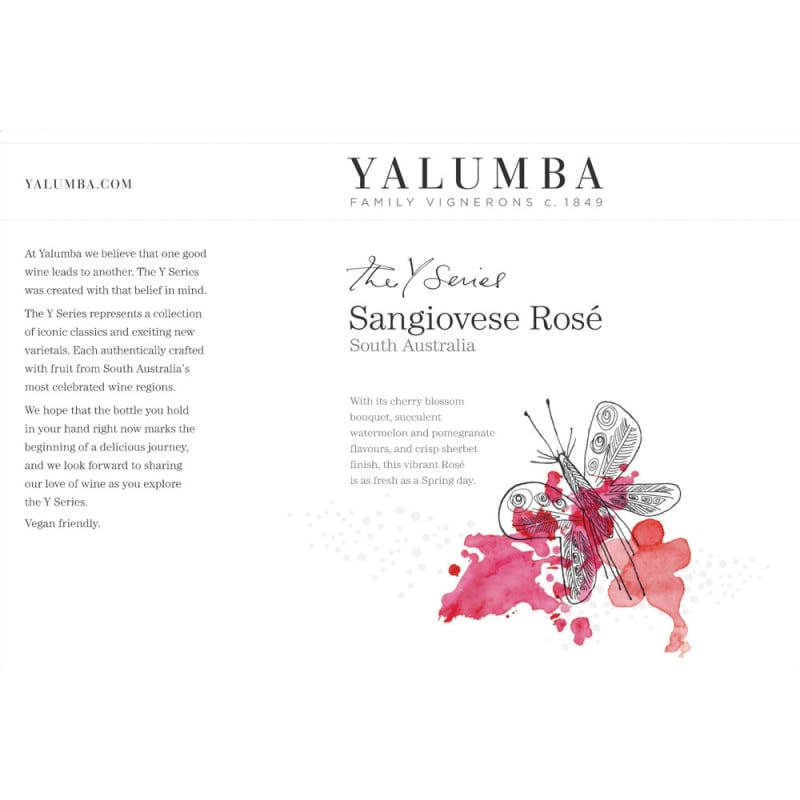 Yalumba Y Series Sangiovese Rose 2015 Front Label