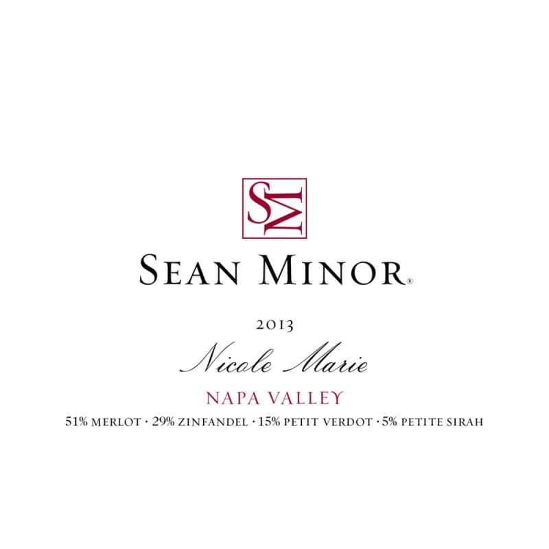 Sean Minor Nicole Marie Red Blend 2013 Front Label
