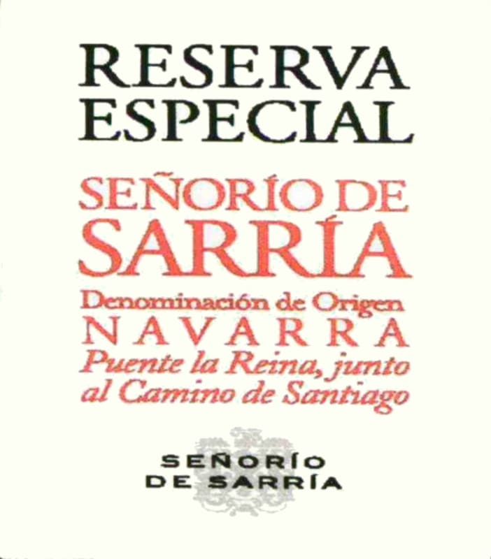 Senorio de Sarria Reserva Especial 2010 Front Label