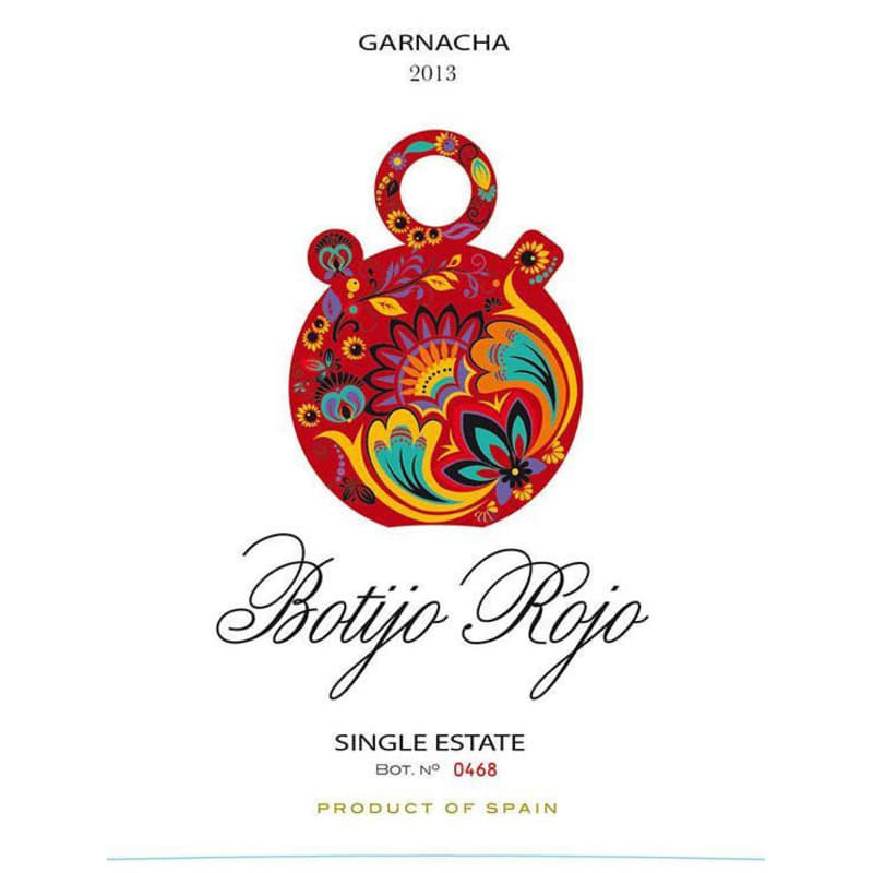 Botijo Rojo Garnacha 2013 Front Label