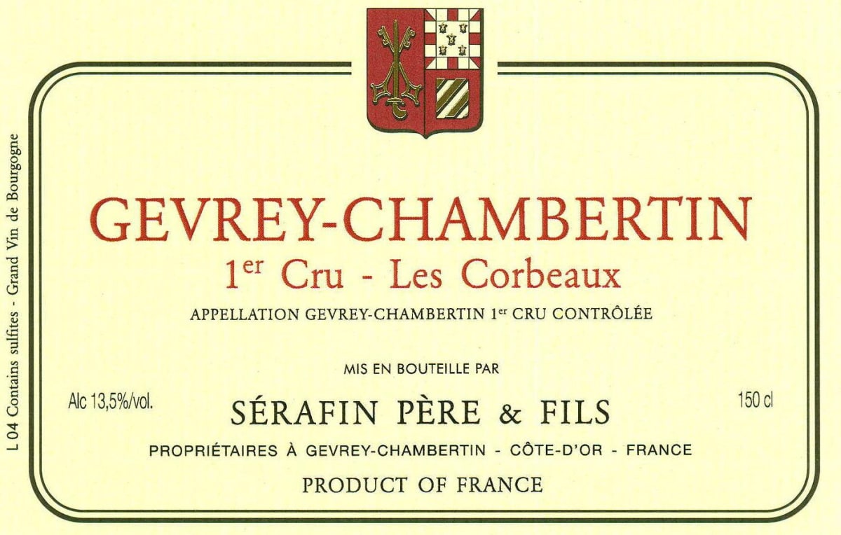 Domaine Serafin Gevrey-Chambertin Les Corbeaux Premier Cru 2002 Front Label