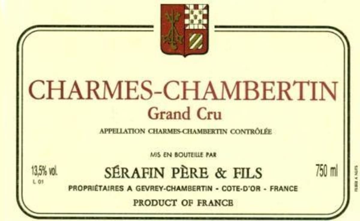 Domaine Serafin Charmes-Chambertin Grand Cru 2012 Front Label