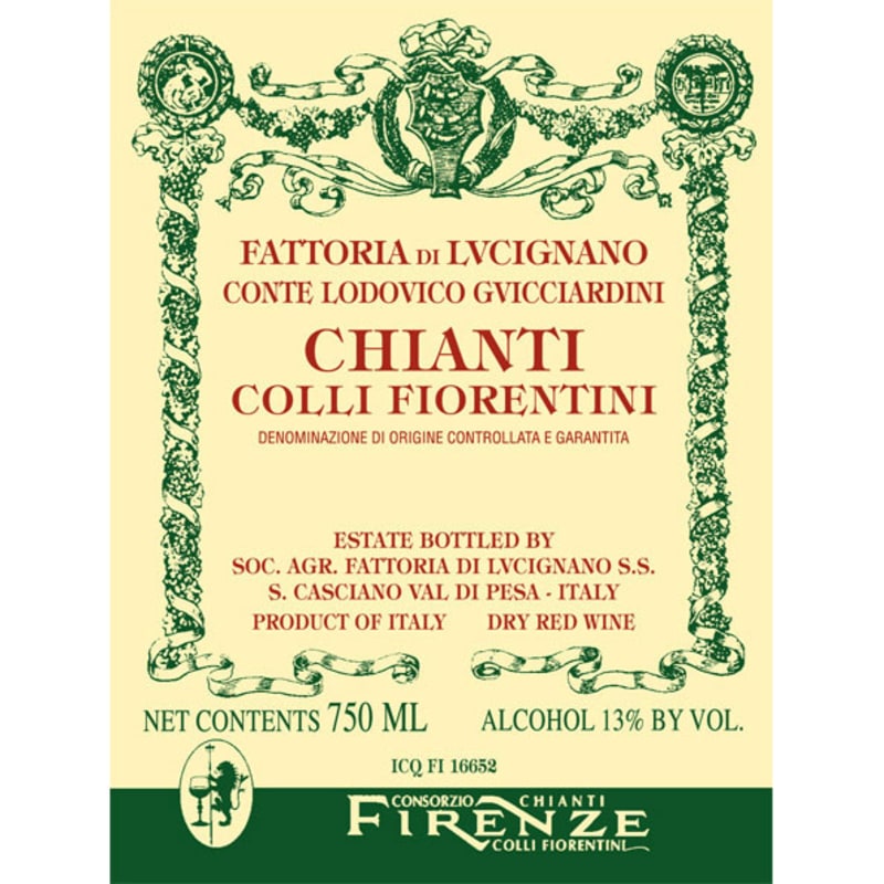 Lucignano Colli Fiorentini Chianti 2013 Front Label