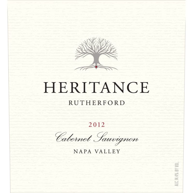Heritance Rutherford Cabernet Sauvignon 2012 Front Label