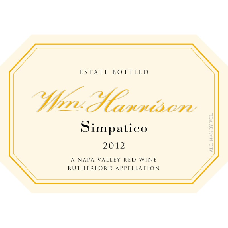 William Harrison Simpatico 2012 Front Label