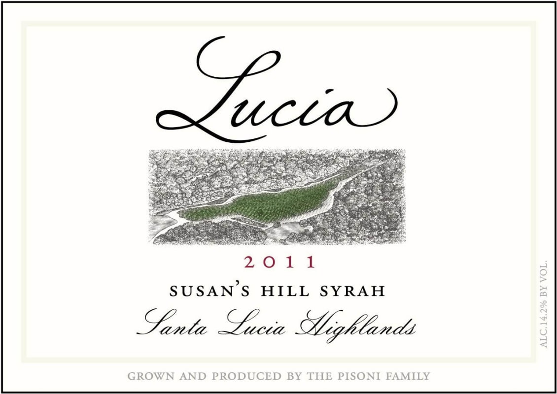 Lucia Vineyards Susan's Hill Syrah 2011 Front Label