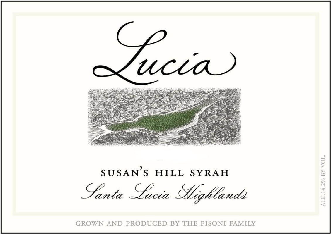 Lucia Vineyards Susan's Hill Syrah 2012 Front Label