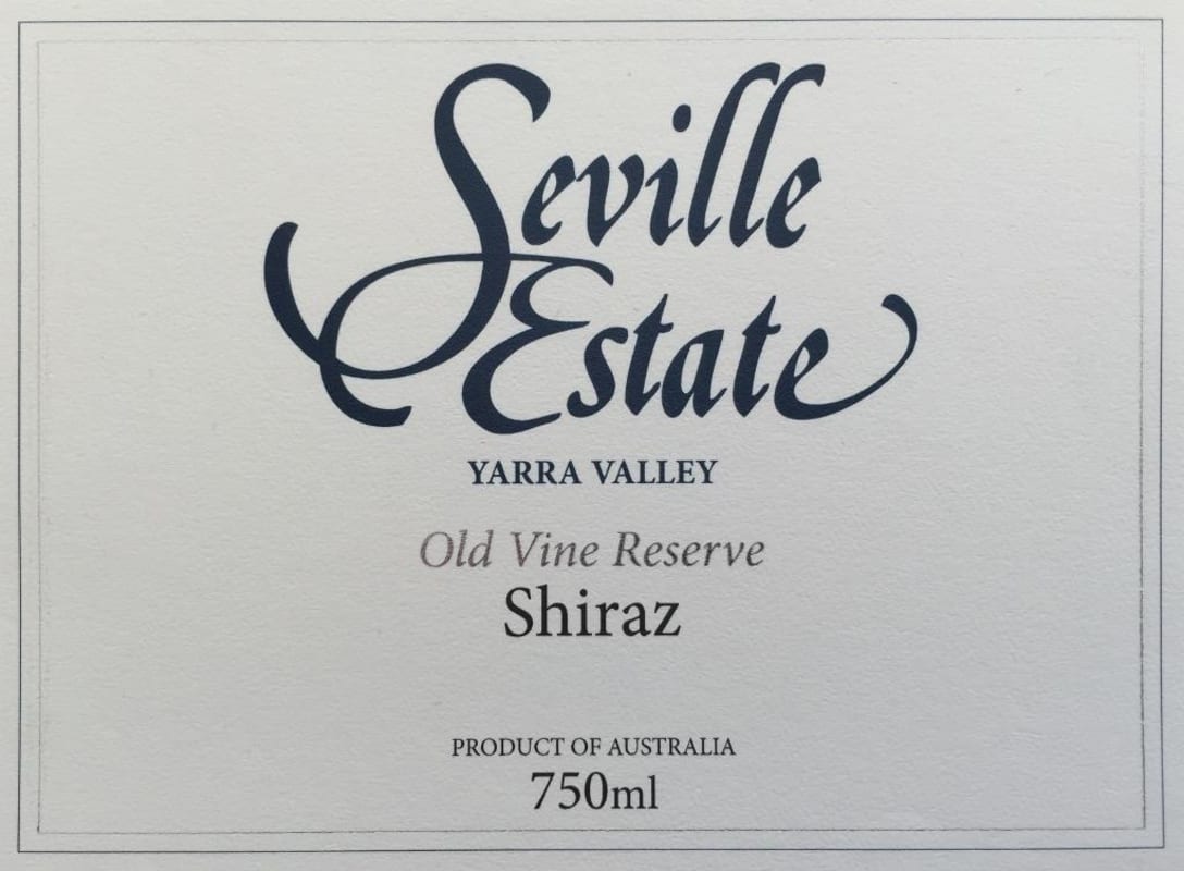 Seville Estate Old Vine Reserve Shiraz 2013 Front Label