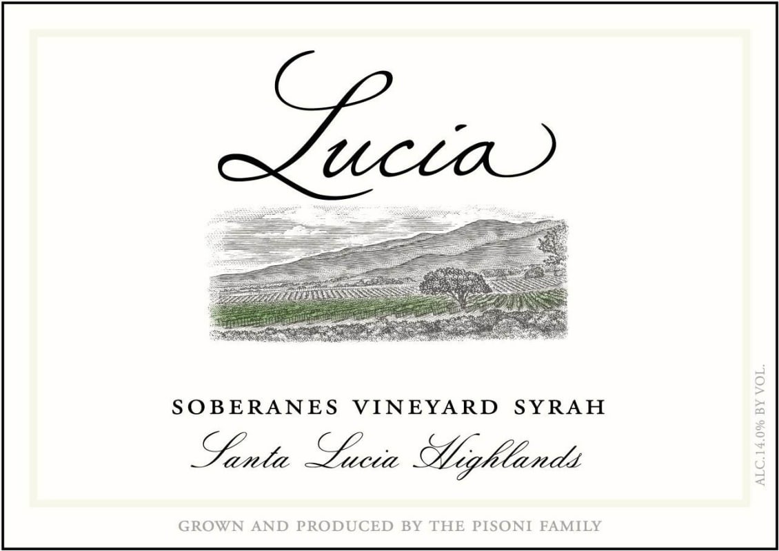 Lucia Vineyards Soberanes Vineyard Syrah 2014 Front Label