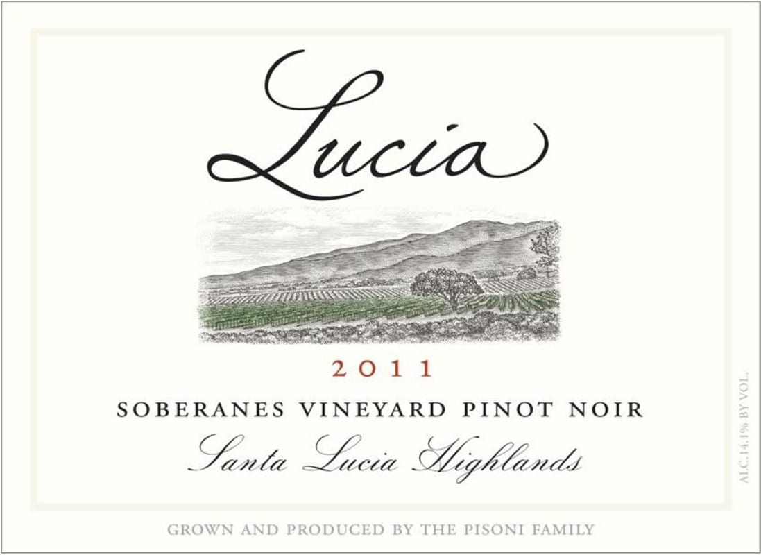 Lucia Vineyards Soberanes Vineyard Pinot Noir 2011 Front Label