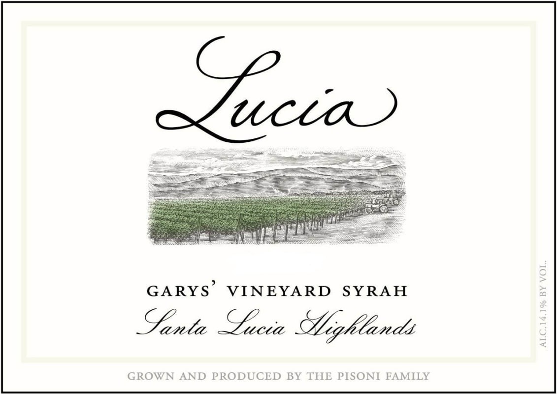 Lucia Vineyards Garys' Vineyard Syrah 2013 Front Label