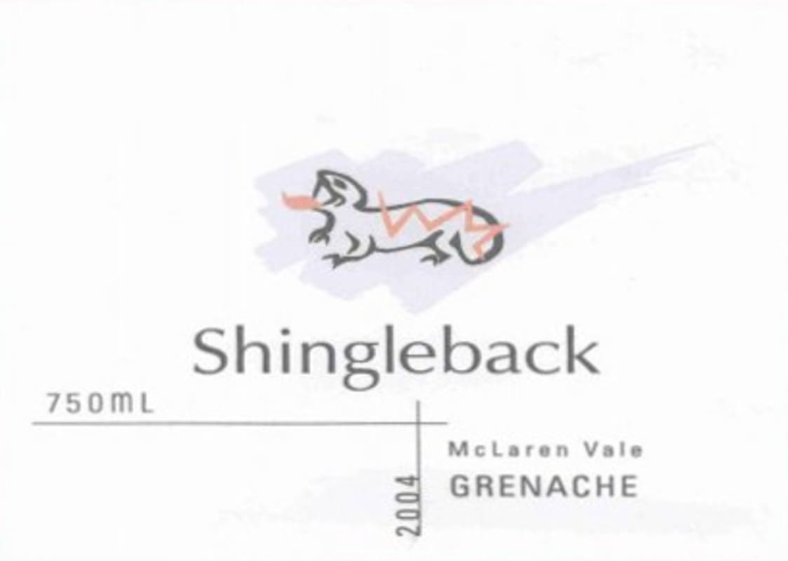 Shingleback Grenache 2004 Front Label
