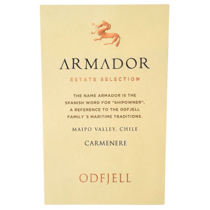 Odfjell Armador Carmenere 2013 Front Label