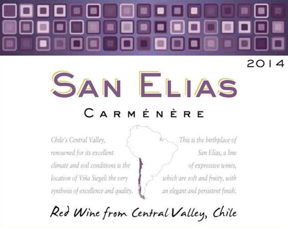 Vina Siegel San Elias Carmenere 2014 Front Label