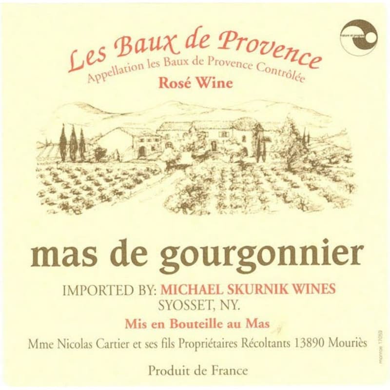 Mas de Gourgonnier Les Baux de Provence Rose 2015 Front Label