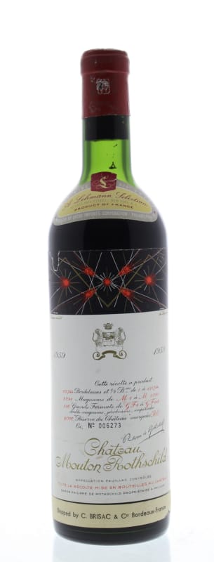 Chateau Mouton Rothschild 1959 Front Bottle Shot