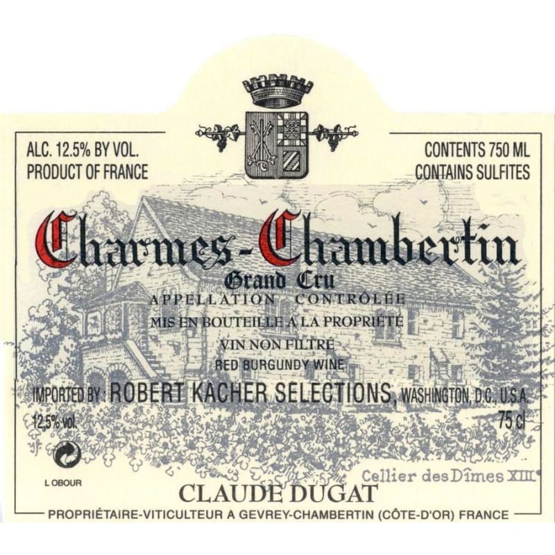 Domaine Claude Dugat Charmes Chambertin 2012 Front Label