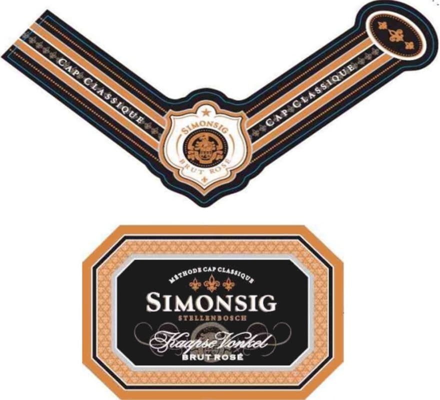 Simonsig Kaapse Vonkel Brut Rose 2012 Front Label