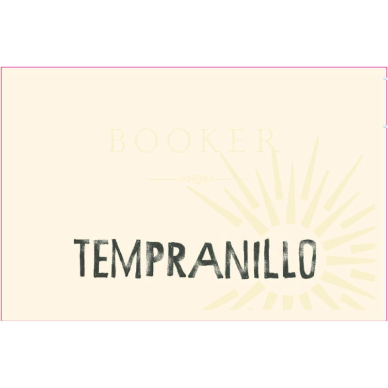 Booker Vineyard Tempranillo 2013 Front Label