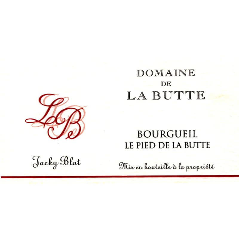 Domaine de la Butte Bourgueil Pied de la Butte 2014 Front Label