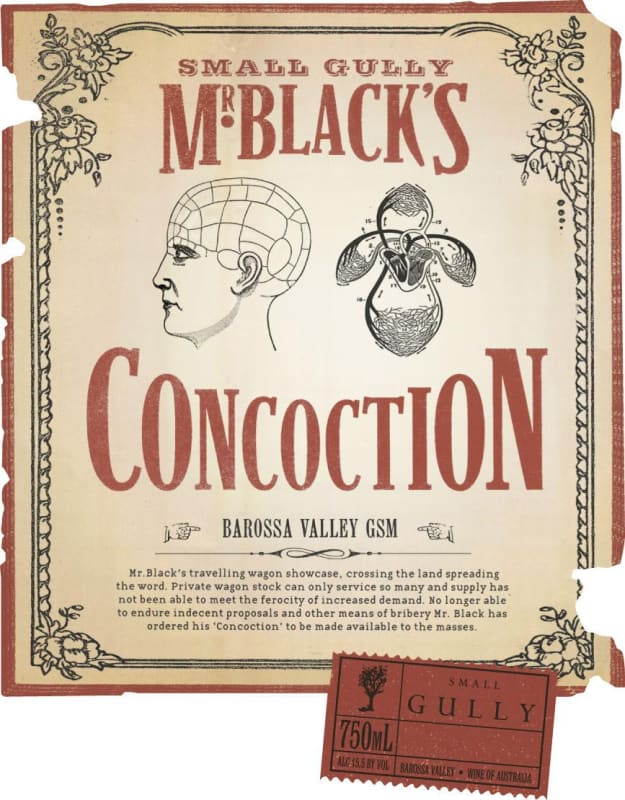 Small Gully Mr Black's Concoction Grenache Shiraz Mourvedre 2010 Front Label
