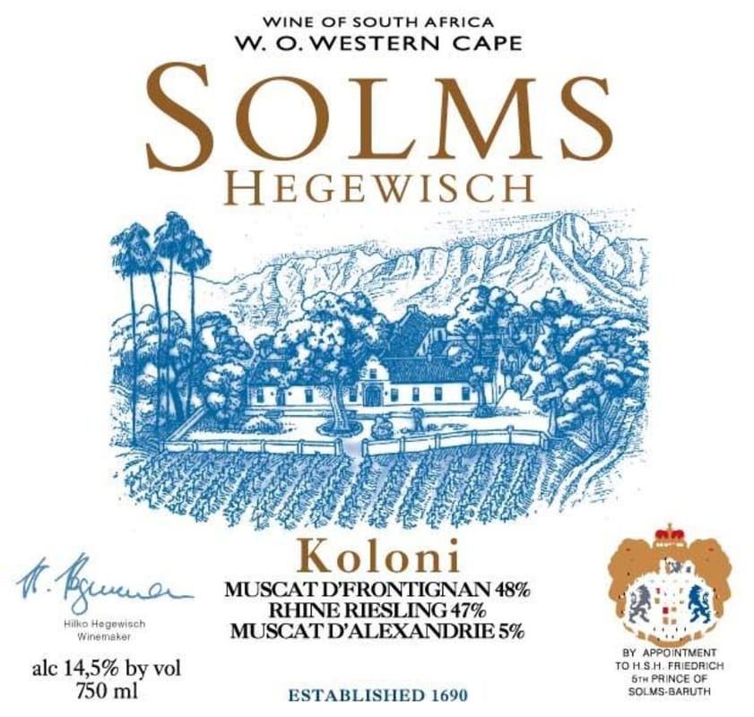 Solms Delta Koloni White 2013 Front Label
