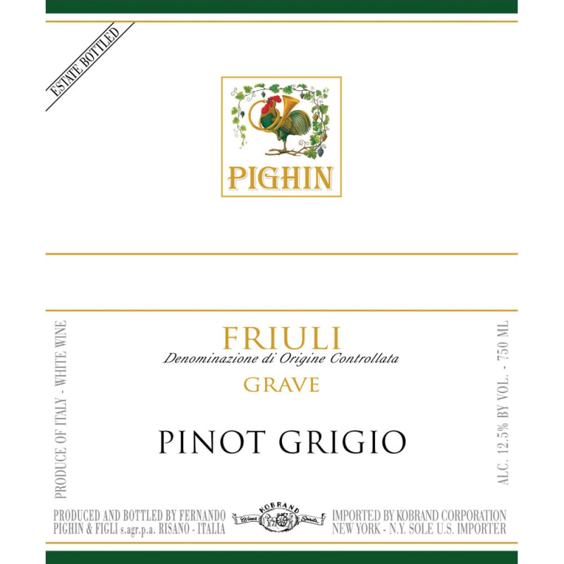 Pighin Pinot Grigio 2015 Front Label