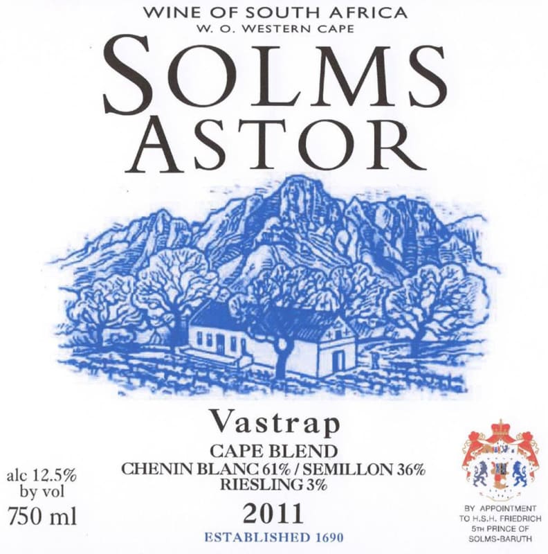 Solms Delta Vastrap White 2011 Front Label