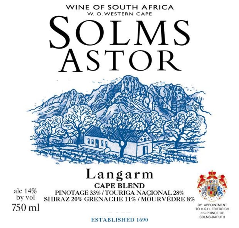 Solms Delta Langarm Red 2011 Front Label