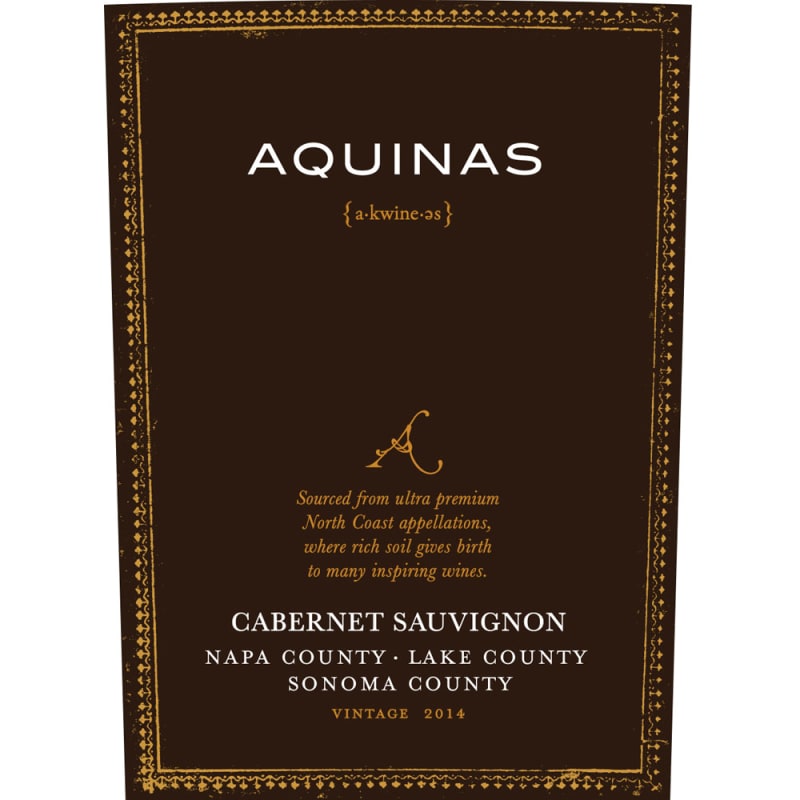Aquinas Cabernet Sauvignon 2014 Front Label