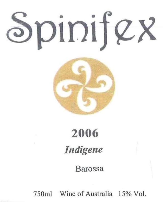 Spinifex Indigne 2006 Front Label