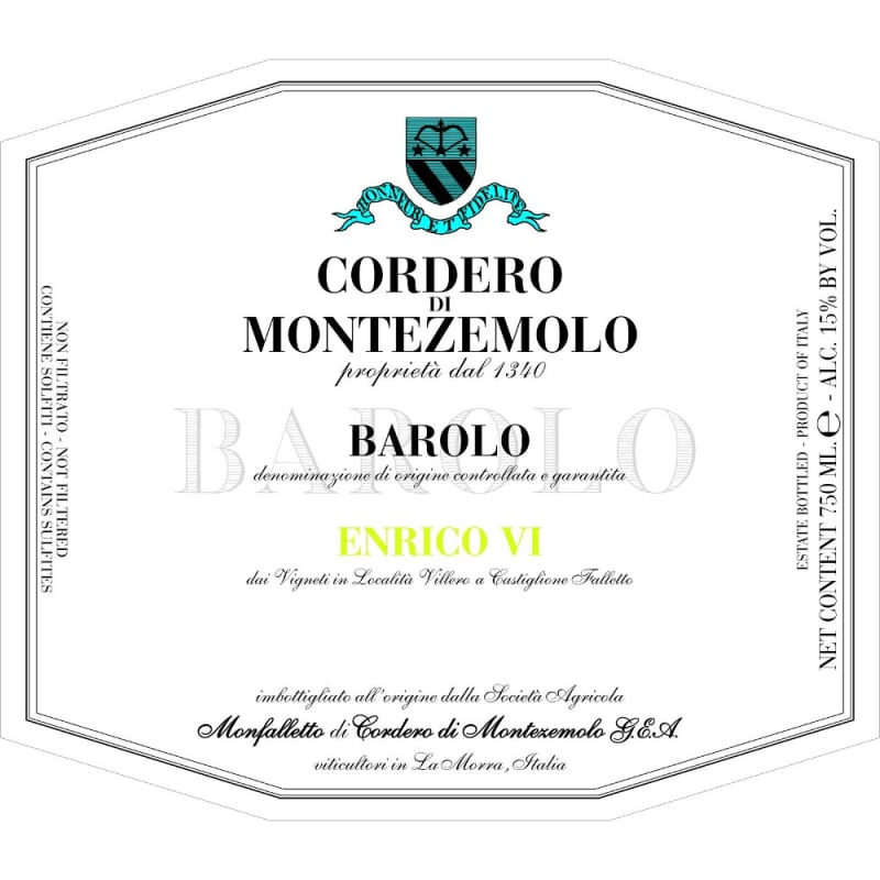 Cordero di Montezemolo Barolo Enrico VI 2012 Front Label