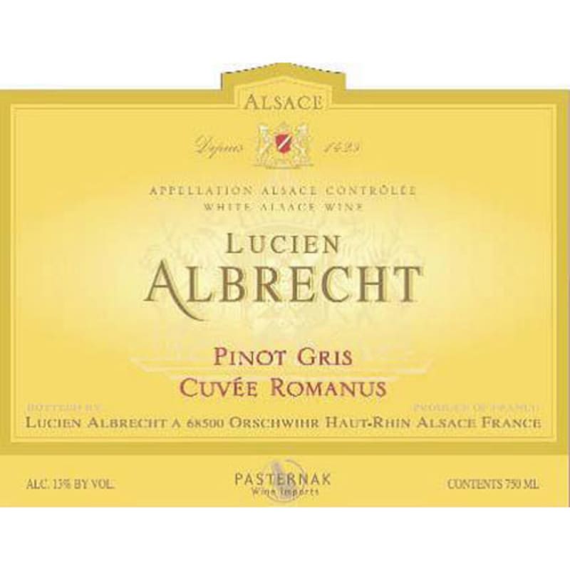 Lucien Albrecht Pinot Gris Cuvee Romanus 2014 Front Label