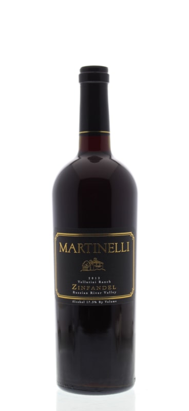 Martinelli Vellutini Ranch Zinfandel 2012 Front Bottle Shot