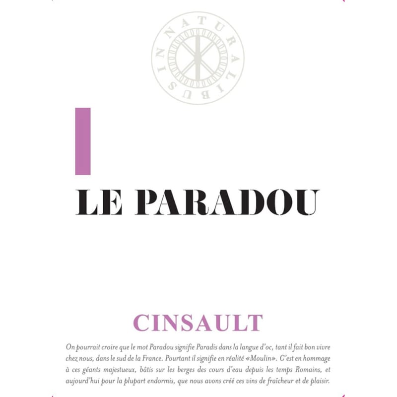 Le Paradou Cinsault 2015 Front Label