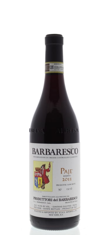 Produttori del Barbaresco Barbaresco Paje Riserva 2011 Front Bottle Shot
