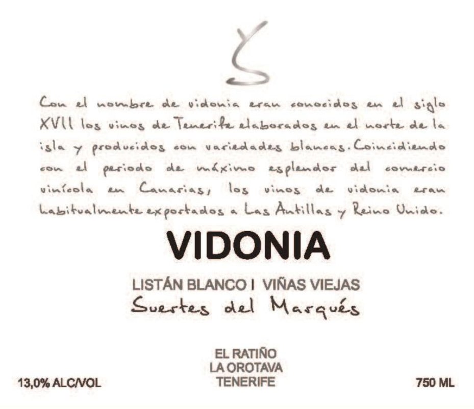 Suertes del Marques Vidonia 2013 Front Label