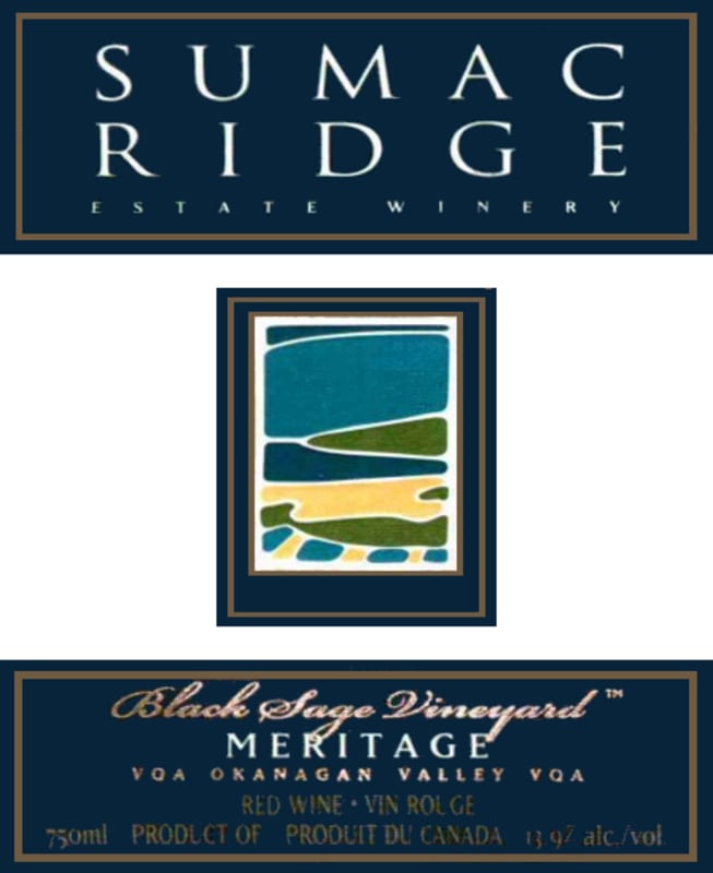 Sumac Ridge Okanagan Valley Black Sage Vineyard Meritage 2004 Front Label