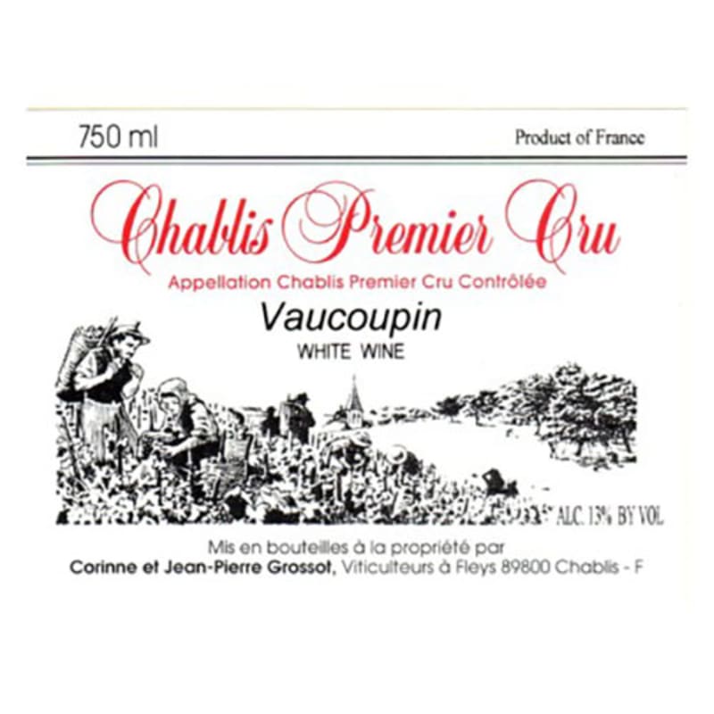 Grossot Chablis Vaucoupin Premier Cru 2014 Front Label