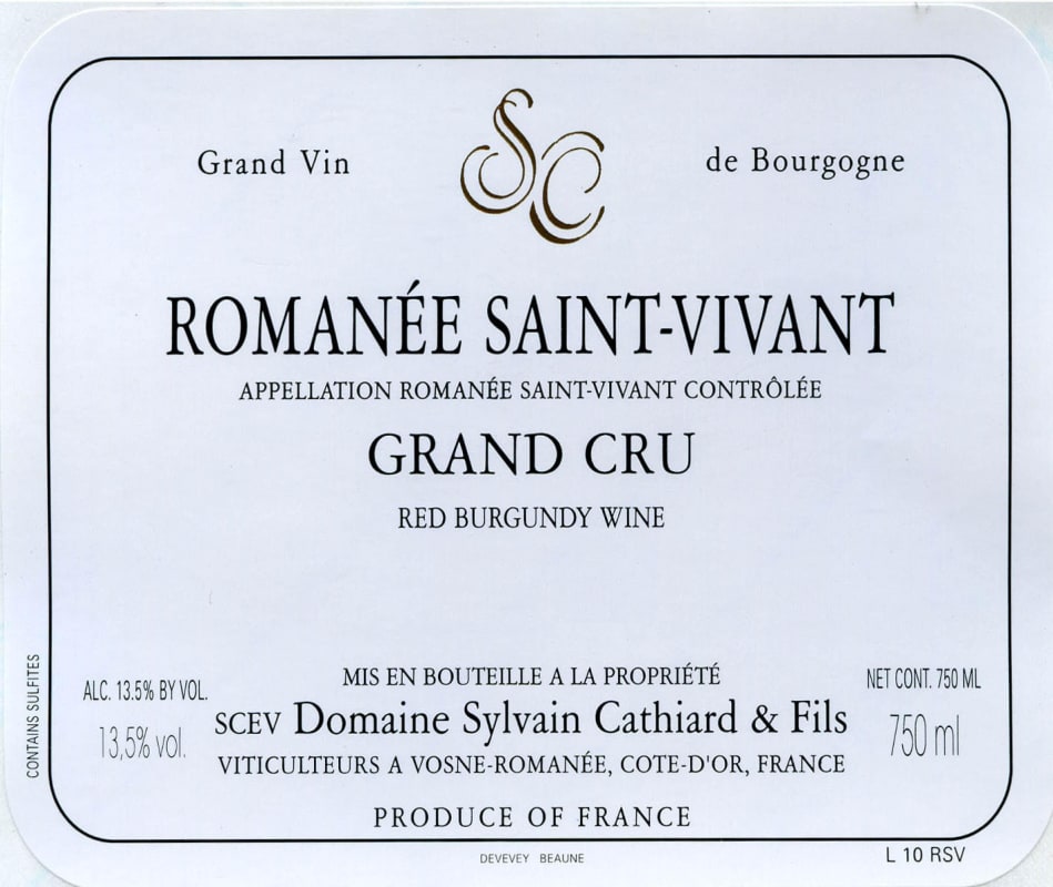 Sylvain Cathiard Romanee-Saint-Vivant Grand Cru 2006 Front Label