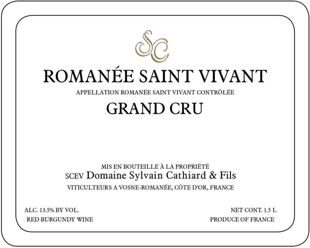 Sylvain Cathiard Romanee-Saint-Vivant Grand Cru 2010 Front Label